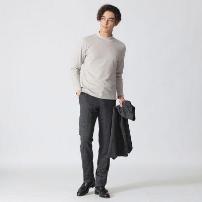 ウールポリエステルプレーティング／モックネックTシャツ | Paul