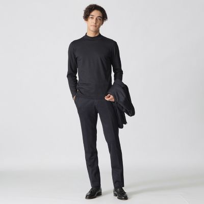 ウールポリエステルプレーティング／モックネックTシャツ | Paul