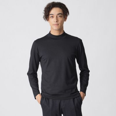 ウールポリエステルプレーティング／モックネックTシャツ | Paul