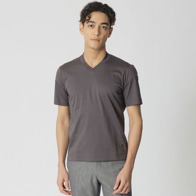 ジャケット合わせに最適】半袖ドレスVネックTシャツ | Paul Stuart