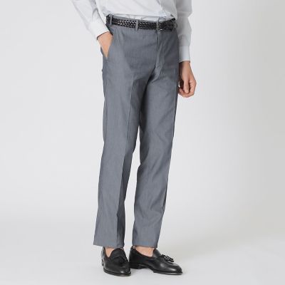 Paul Stuart NEW YORK メンズ　ウールスラックス　グレー76 WEB・一部店舗限定】クールマックスピケ トラウザーズ | Paul