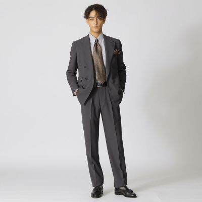 【最終値下げ】Paul Stuart 3ピース ネイビー50L タイ＆チーフ付 ウェーブ調プリント／チーフ | Paul Stuart (Men)/ポール
