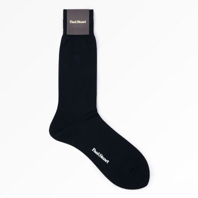 ＜Paul Stuart (Men)＞ソリッドＰＳクレスト刺繍ソックス