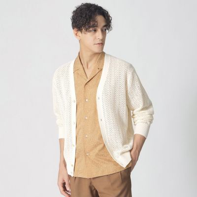 COLLECTION LINE】アイレットヘリンボーン／Vネック