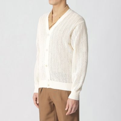 COLLECTION LINE】アイレットヘリンボーン／Vネック