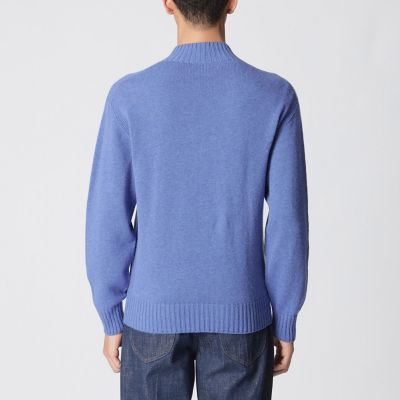 新品 Paul Stuart モックネック ネイビー　M 数量限定】「COLLECTION LINE」ガーンジーモックネック