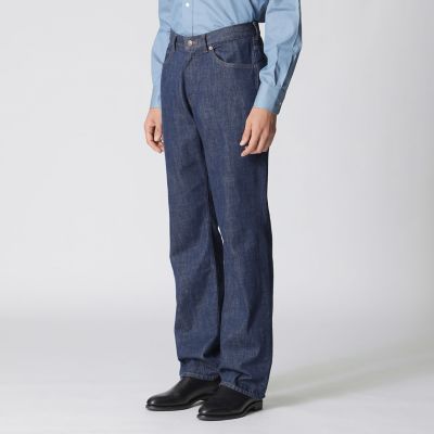 MORGAN HOMME ブーツカットデニム サイドレザー切替 S 割引 