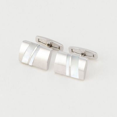 ダブルストライプシェルカフリンクス／カフスボタン（化粧箱付き