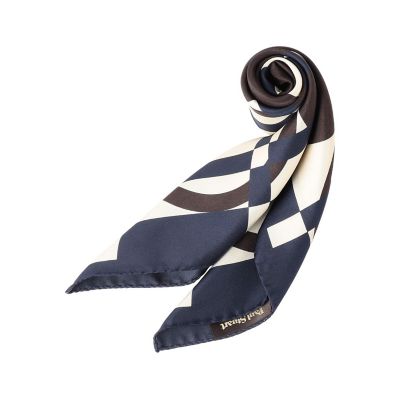 ＜Paul Stuart (Men)＞【Ｎｉｋｋｅｉ　ｍａｇａｚｉｎ掲載】幾何学柄プリントスカーフ（正方形）