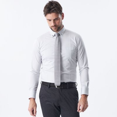 ＜EPOCA UOMO (Men)＞ブライトポリエステル混ロングスリーブシャツ