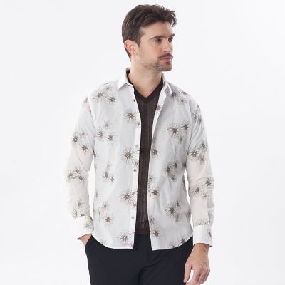 ＜EPOCA UOMO (Men)＞花柄刺しゅうシャツ