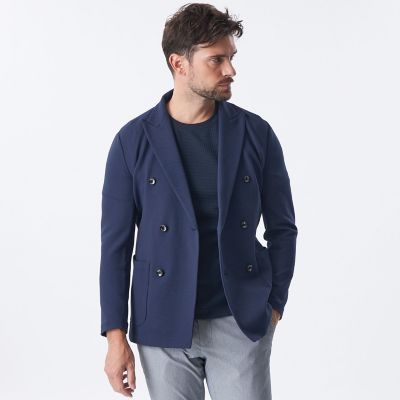 EPOCA UOMOポリエステルニットダブルジャケット Safari5月号掲載＊ニットダブルジャケット | EPOCA UOMO (Men
