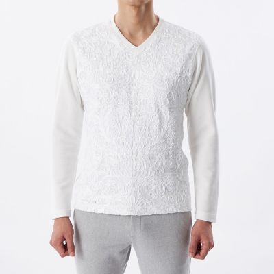 PRIMA COLLECTION】ストライプベロア刺繍ロング