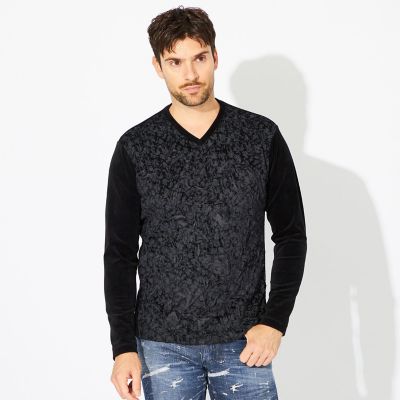 PRIMA COLLECTION】メッシュ別珍ジャージーカットソー