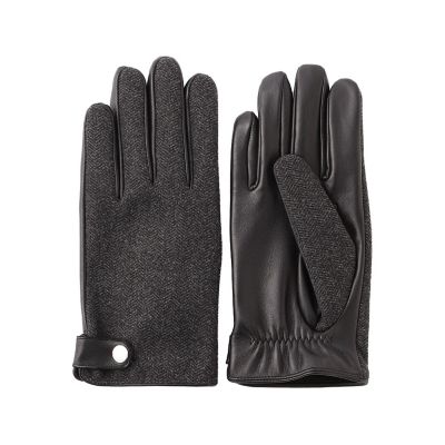 ＜MACKINTOSH PHILOSOPHY (Men)＞ツイードニット×レザー　コンビスマホグローブ