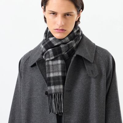 バッキンガムベア ウォッシャブルウールカシミヤ チェックマフラー