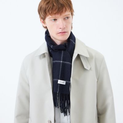 ウォッシャブルウールカシミヤ ブリティッシュチェックマフラー
