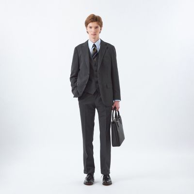 マッキントッシュフィロソフィー トロッター セットアップ バーズアイ 黒 M トロッター ジャケット＃000（ナンバーゼロ）バーズアイメランジ