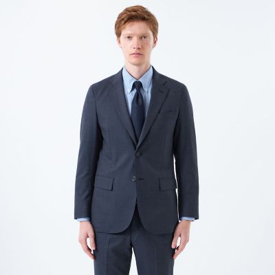 現行近 マッキントッシュフィロソフィー トロッタースーツ 洗える グレー 38R WEB＆一部店舗限定】トロッター ジャケット ウール混マイクロ千鳥