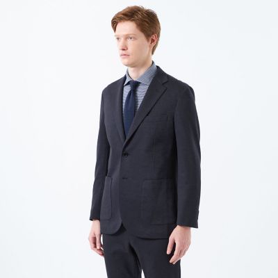 テーラードジャージージャケット 裏メッシュダブルジャージー千鳥