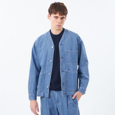 【ＷＥＥＫＥＮＤＥＲ】　ノーカラーカバーオール　ドライオックス／デニム