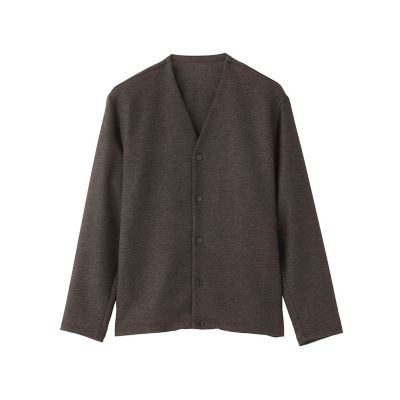 テーラードジャージー ノーカラージャケット ウール混起毛カラミ