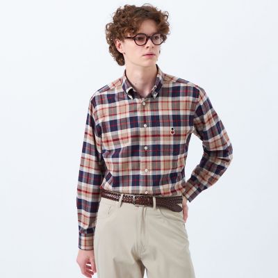 ＜MACKINTOSH PHILOSOPHY (Men)＞バッキンガムベア　長袖ボタンダウンシャツ　チェック／ストライプ