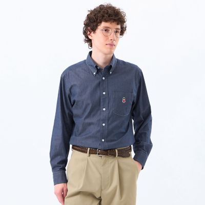 ＜MACKINTOSH PHILOSOPHY (Men)＞バッキンガムベア　長袖ボタンダウンシャツ　シャンブレー／ストライプ