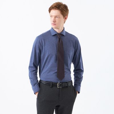 Mackintosh MACKINTOSH PHILOSOPHY (Men)/マッキントッシュ フィロソフィー スクエアホリゾンタルワイドシャツ 無地バリエーションジャージー 27ブルー トップス【三越伊勢丹/公式】