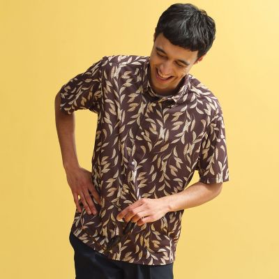 ＜MACKINTOSH PHILOSOPHY (Men)＞ボタニカルプリント　ボタンダウン半袖シャツ