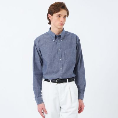 Mackintosh 【SALE】MACKINTOSH PHILOSOPHY (Men)/マッキントッシュ フィロソフィー シャンブレー/ストライプ リラックスボタンダウンシャツ 27ブルー トップス【三越伊勢丹/公式】