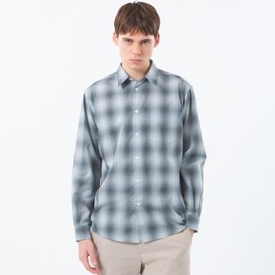 ＜MACKINTOSH PHILOSOPHY (Men)＞ショートレギュラーカラーシャツ　オンブレチェック