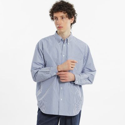 ＜MACKINTOSH PHILOSOPHY (Men)＞長袖オーバーサイズボタンダウンシャツ　タイプライター／ストライプ