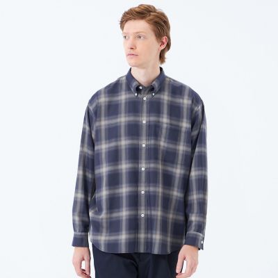 長袖オーバーサイズボタンダウンシャツ オンブレチェック | MACKINTOSH