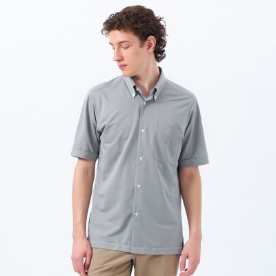 ＜MACKINTOSH PHILOSOPHY (Men)＞【ＷＥＢ＆一部店舗限定】トロッター　オックス／ストライプ　スクエアボタンダウン半袖シャツ