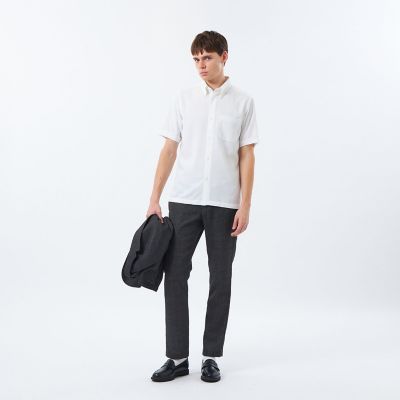 WEB＆一部店舗限定】トロッター スクエアボタンダウン半袖シャツ 