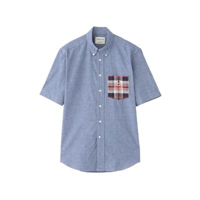 WEB＆一部店舗限定】シャンブレー／ハウスチェック 半袖ボタン