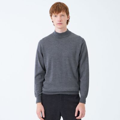 ハイゲージ天竺　モックネックプルオーバーニット