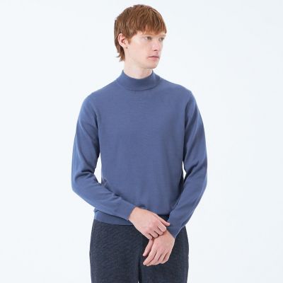 ハイゲージ天竺　モックネックプルオーバーニット