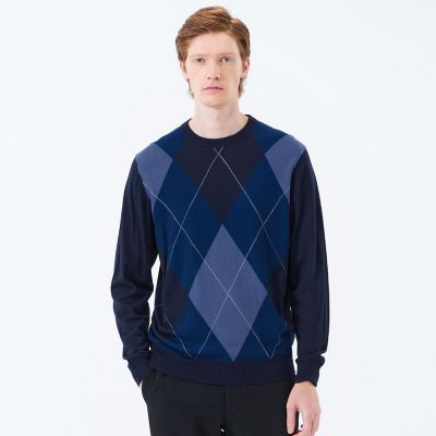 ＜MACKINTOSH PHILOSOPHY (Men)＞ビッグアーガイル　クルーネックプルオーバーニット