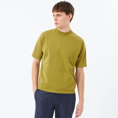 16Gプレーティング天竺 セミモックネックニットTシャツ