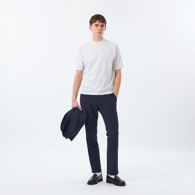 16Gプレーティング天竺 セミモックネックニットTシャツ