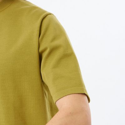 16Gプレーティング天竺 セミモックネックニットTシャツ 