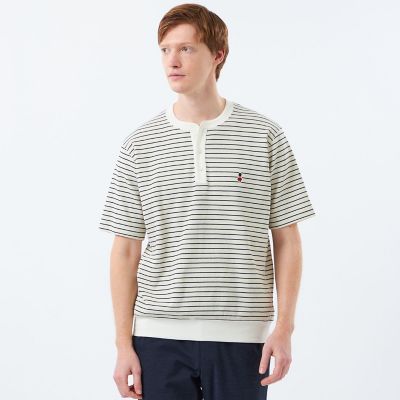Mackintosh 【SALE】MACKINTOSH PHILOSOPHY (Men)/マッキントッシュ フィロソフィー BUCKINGHAM BEAR ヘンリーネックTシャツ サーフニットボーダー 03オフホワイト トップス【三越伊勢丹/公式】