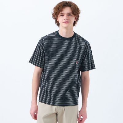 ＜MACKINTOSH PHILOSOPHY (Men)＞バッキンガムベア　ランダムボーダー　ワンポイントＴシャツ