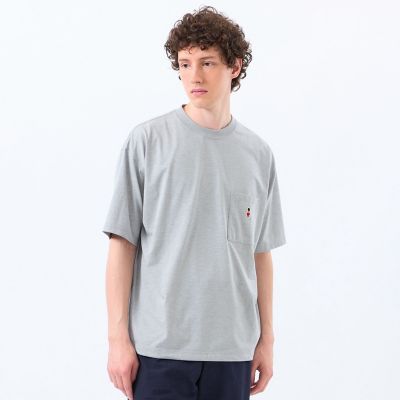 半袖丸首Tシャツ 甘撚天竺 バッキンガムベアワッペン