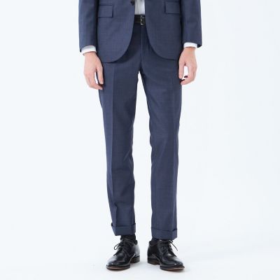 ウールツイル ノープリーツスリムスラックス HORIZON