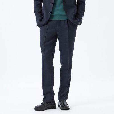 Mackintosh MACKINTOSH PHILOSOPHY (Men)/マッキントッシュ フィロソフィー【WEB & 一部店舗限定】テーラードジャージーワンタックテーパードパンツ REDA へリンボンストレッチ 29ネイビー パンツ・ズボン【三越伊勢丹/公