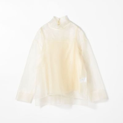 ＜maison TOMORROWLAND＞シルクオーガンジー　ハイネックブラウス