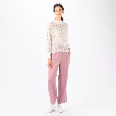 セール】 チュールエンブロイダリー クルーネックプルオーバー